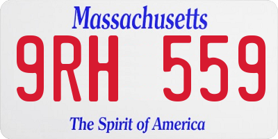 MA license plate 9RH559