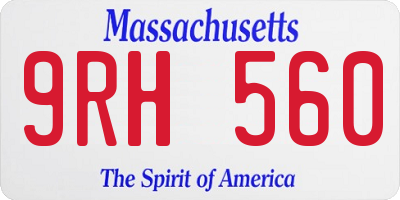 MA license plate 9RH560