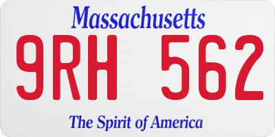 MA license plate 9RH562