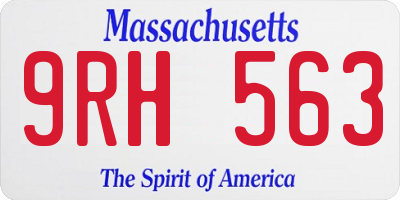 MA license plate 9RH563
