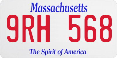 MA license plate 9RH568