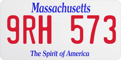 MA license plate 9RH573