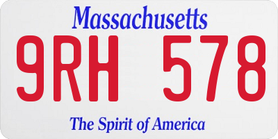 MA license plate 9RH578