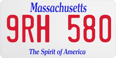 MA license plate 9RH580