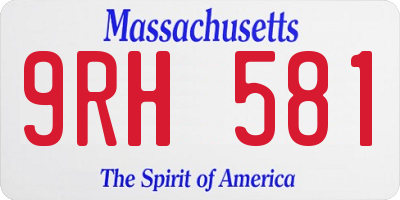 MA license plate 9RH581