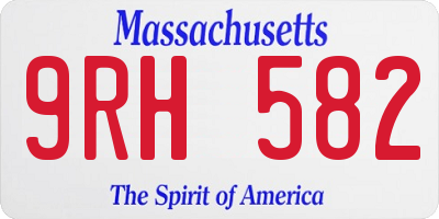 MA license plate 9RH582