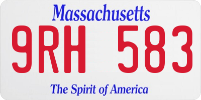 MA license plate 9RH583