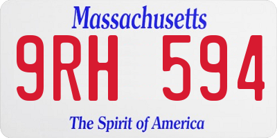 MA license plate 9RH594