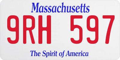 MA license plate 9RH597