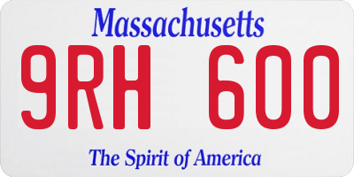 MA license plate 9RH600