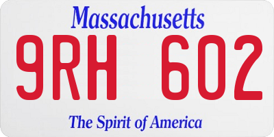 MA license plate 9RH602