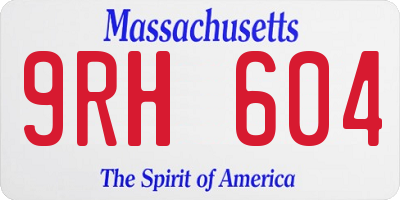 MA license plate 9RH604