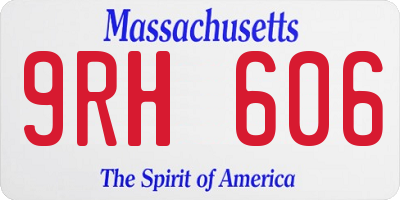 MA license plate 9RH606