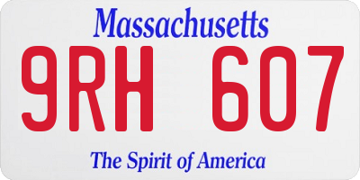 MA license plate 9RH607