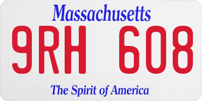 MA license plate 9RH608