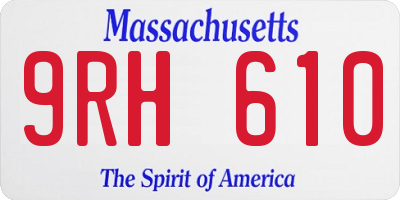 MA license plate 9RH610