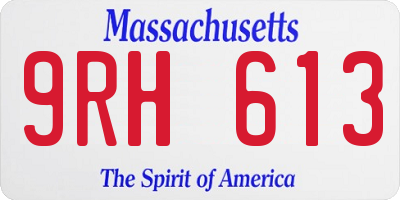 MA license plate 9RH613