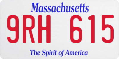 MA license plate 9RH615