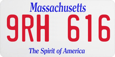 MA license plate 9RH616