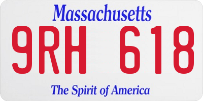 MA license plate 9RH618