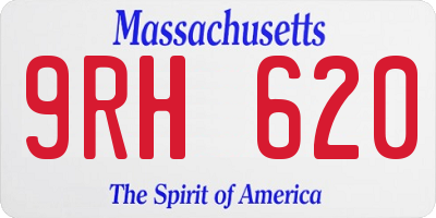 MA license plate 9RH620