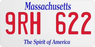 MA license plate 9RH622