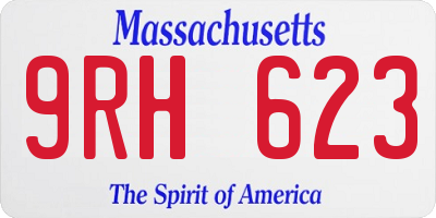 MA license plate 9RH623