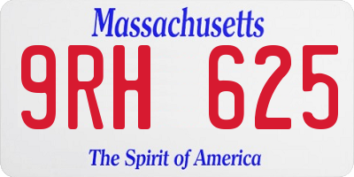 MA license plate 9RH625