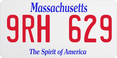 MA license plate 9RH629