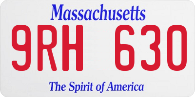 MA license plate 9RH630