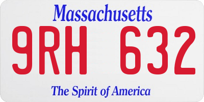 MA license plate 9RH632