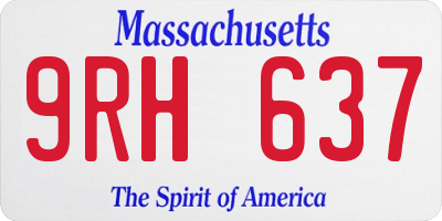 MA license plate 9RH637