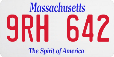 MA license plate 9RH642