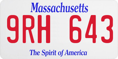 MA license plate 9RH643