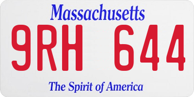 MA license plate 9RH644