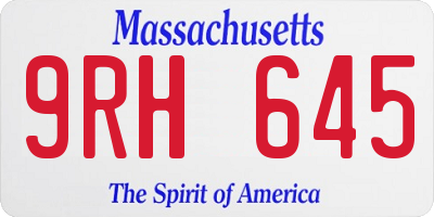MA license plate 9RH645
