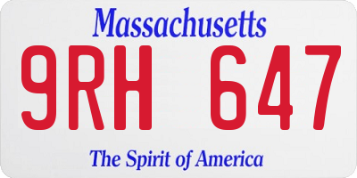 MA license plate 9RH647