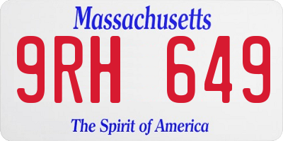MA license plate 9RH649