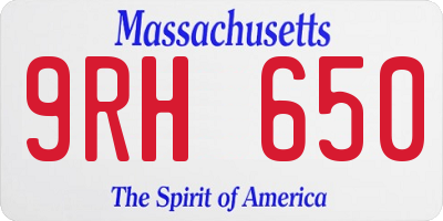MA license plate 9RH650