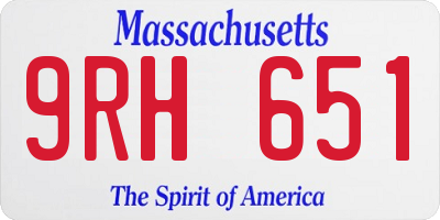 MA license plate 9RH651