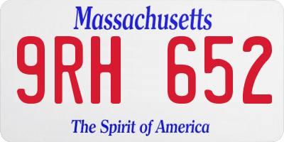 MA license plate 9RH652