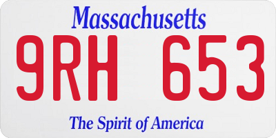 MA license plate 9RH653