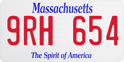 MA license plate 9RH654