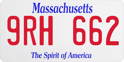 MA license plate 9RH662