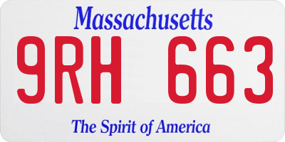 MA license plate 9RH663