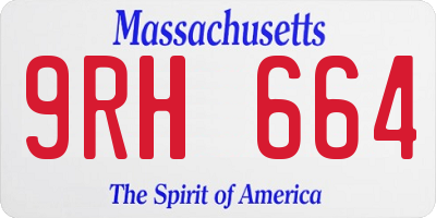 MA license plate 9RH664