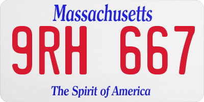 MA license plate 9RH667