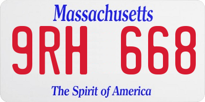 MA license plate 9RH668
