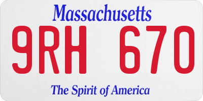MA license plate 9RH670
