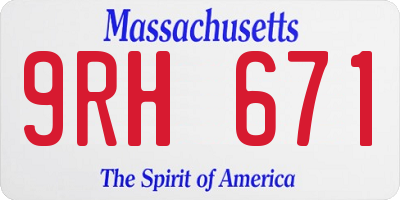 MA license plate 9RH671